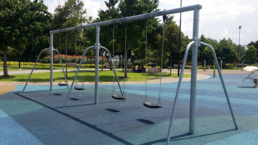 Empty swings in a row