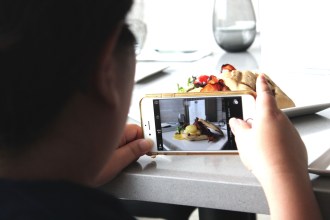 taking photos of food